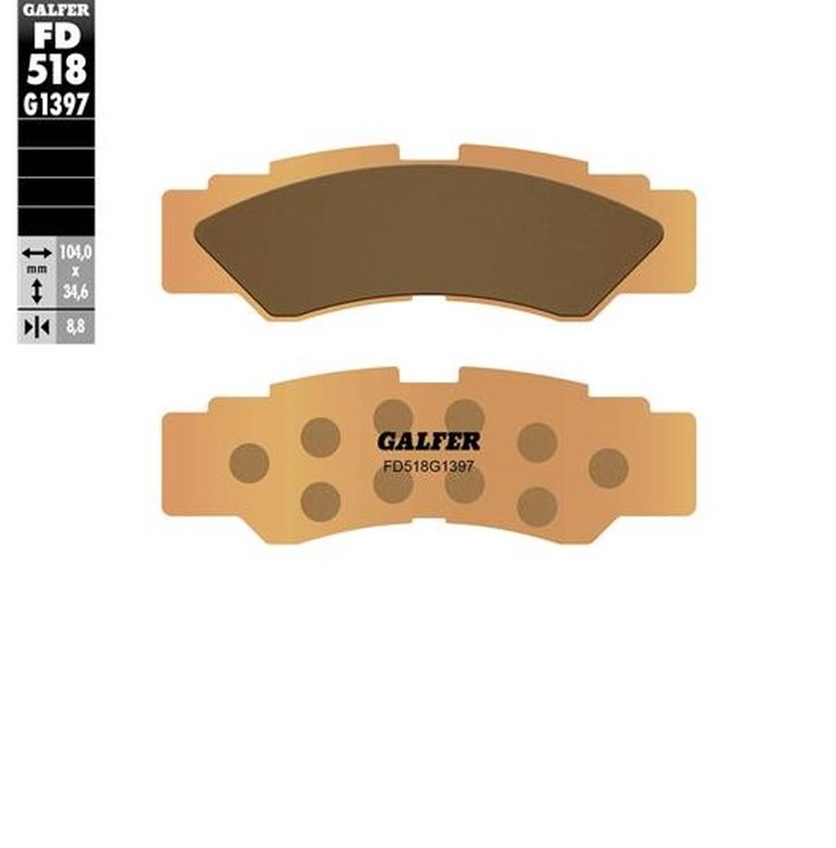 GALFER brake pads KH677 sinteredcolour gold atv rearYAMAHA yxe 1000 wolverine 21-24; yxz 1000 16-24 (FD518G1397)
