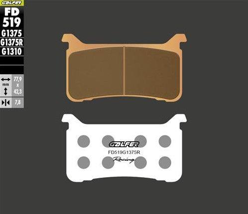 GALFER brake pads KH700 sintered metallic colour gold sport racing front HONDA cbr 600rr 18-; vfr 800 17-; crossrunner 800x 17; cb 1000r 18-; cb 1000 hornet 24-; cb 1100n/rs 17-; cbr 1000rr 17-25; cmx 1100t rebel 21- (FD519G1375R)