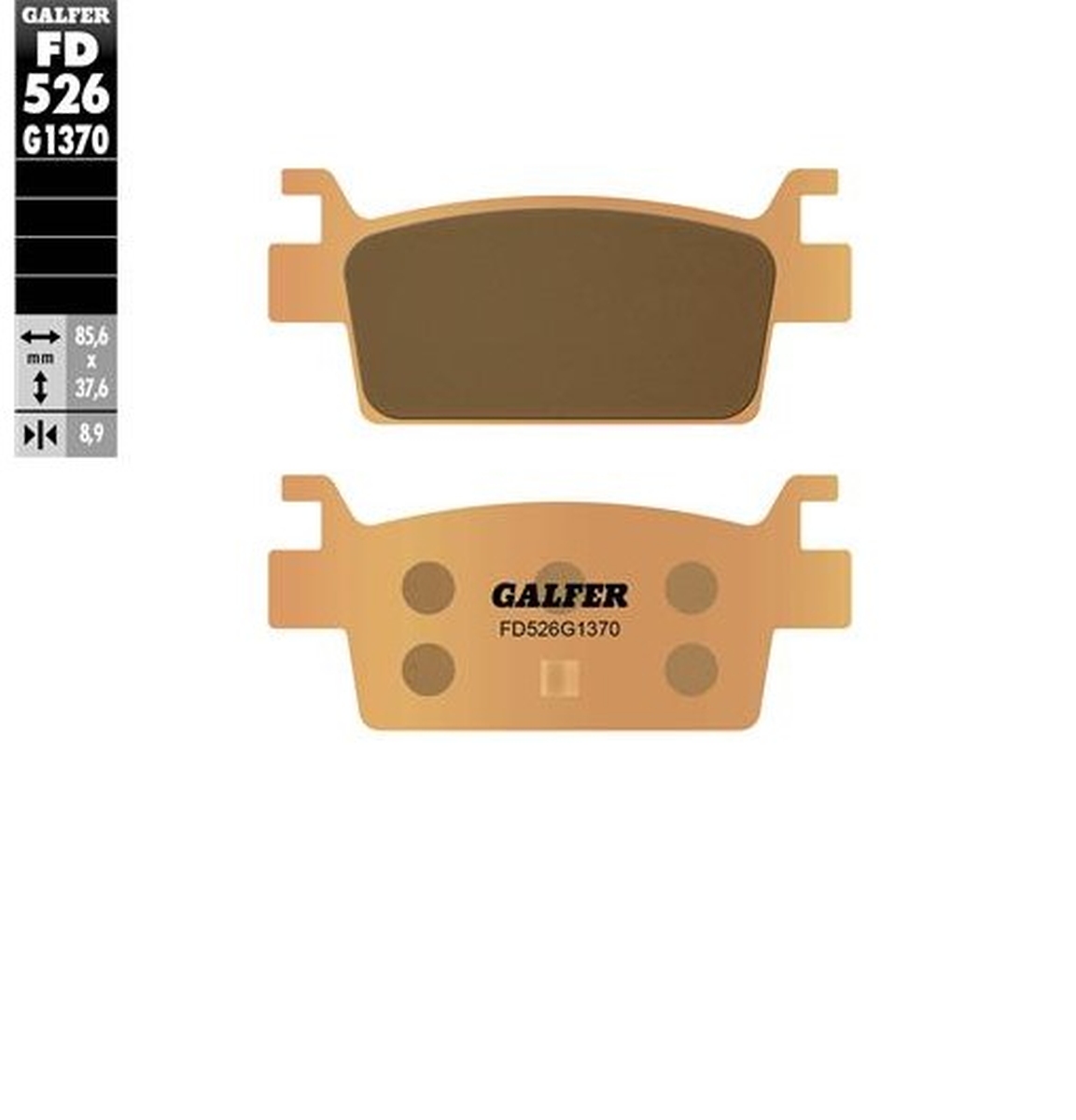 GALFER brake pads KH719 sinteredcolour gold KYMCO ak 550 17-23, cv3 right/der 550, KAWASAKI treyx krx 1000 20-24 (FD526G1370)