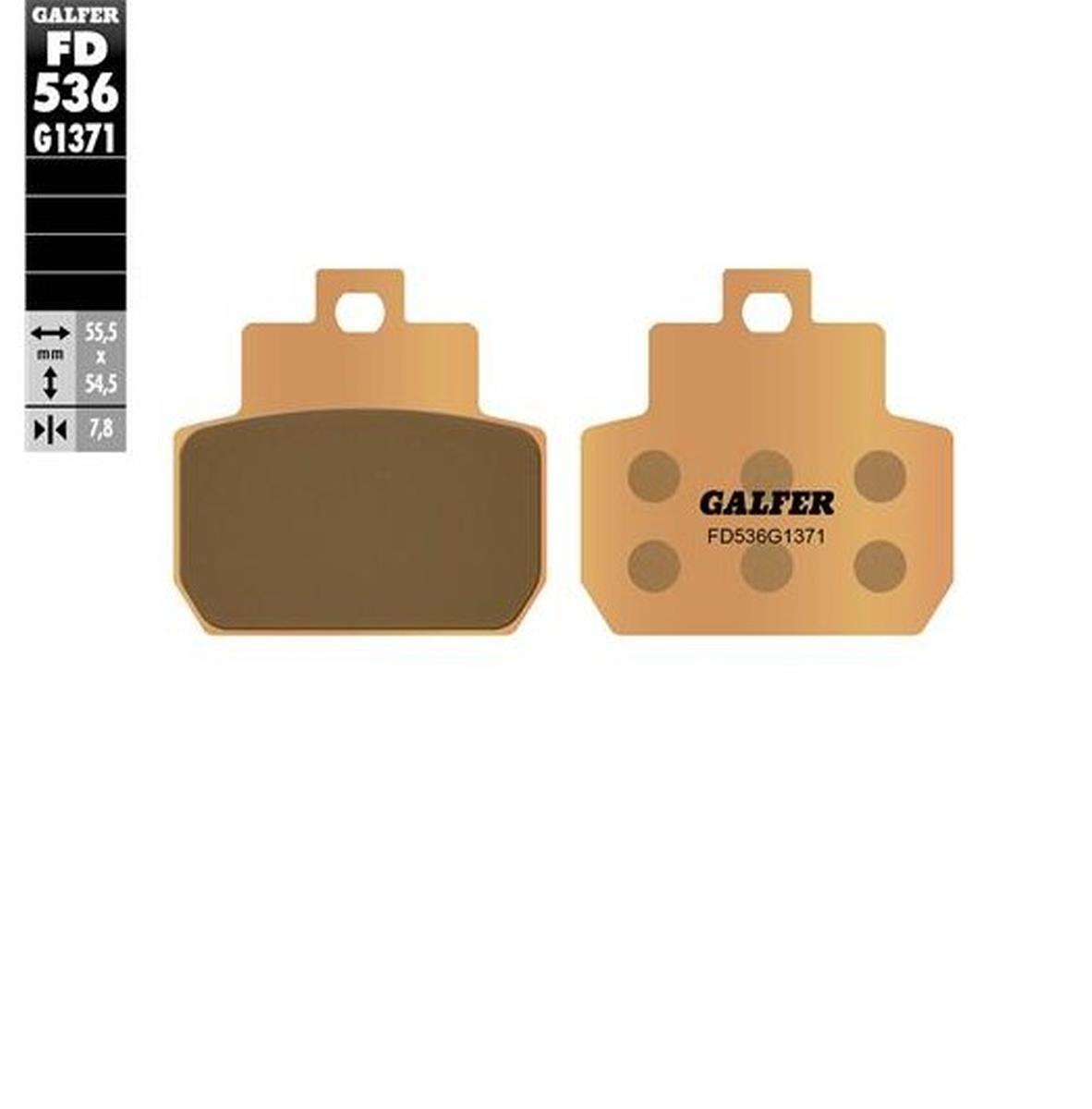 GALFER brake pads KH425 sinteredcolour gold street PIAGGIO mp 3 125/250 08-08; x8 125/200/250 04-; x9 250 04- (FD536G1371)