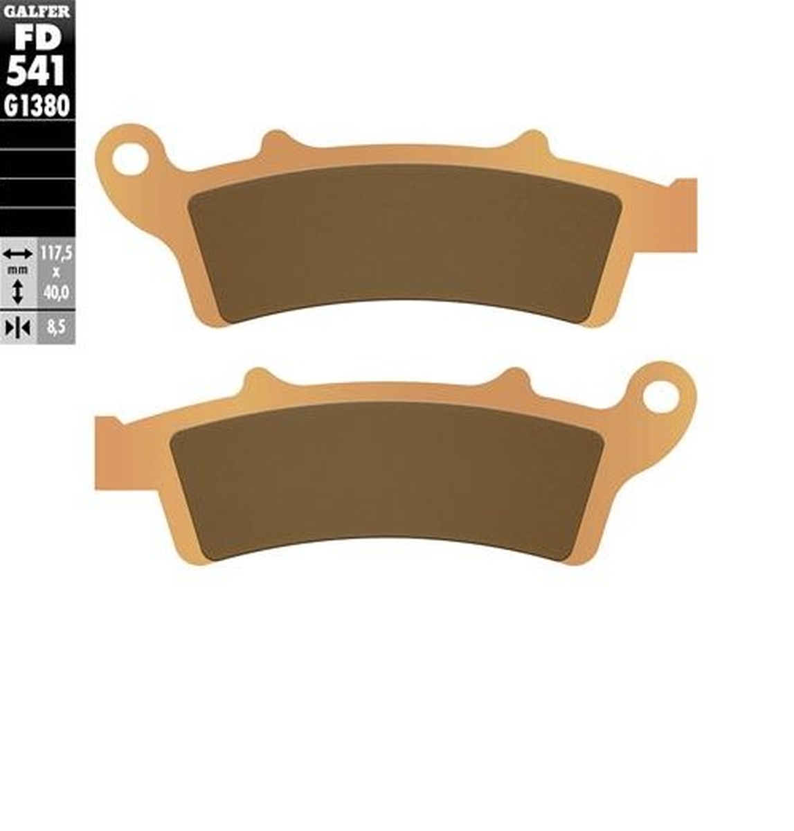GALFER brake pads KH324 sinteredcolour gold scooter (FD541G1380)