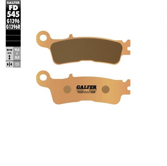 GALFER brake pads KH755 sinteredcolour gold off road front fantic xx 125; xef/xxf 250/450; xex 250 22-; YAMAHA yz 250 22-; wr/yz 250f/450f 21-; yz 450fx 21- (FD545G1396)