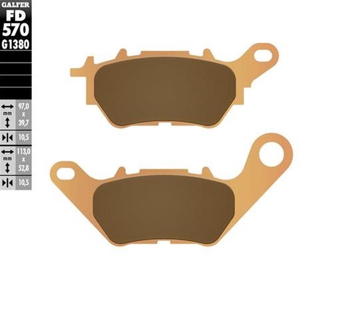 GALFER brake pads KH706 sinteredcolour gold scooter YAMAHA X-MAX 125 18-24; X-MAX 250 18-24; X-MAX 300 17-24 (FD570G1380)