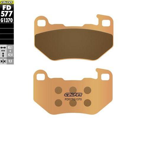 GALFER brake pads sinteredcolour gold street rearHARLEY DAVIDSON xl 883 superlow 08-14; rh 1250 SPOSTER21-23 (FD577G1370)