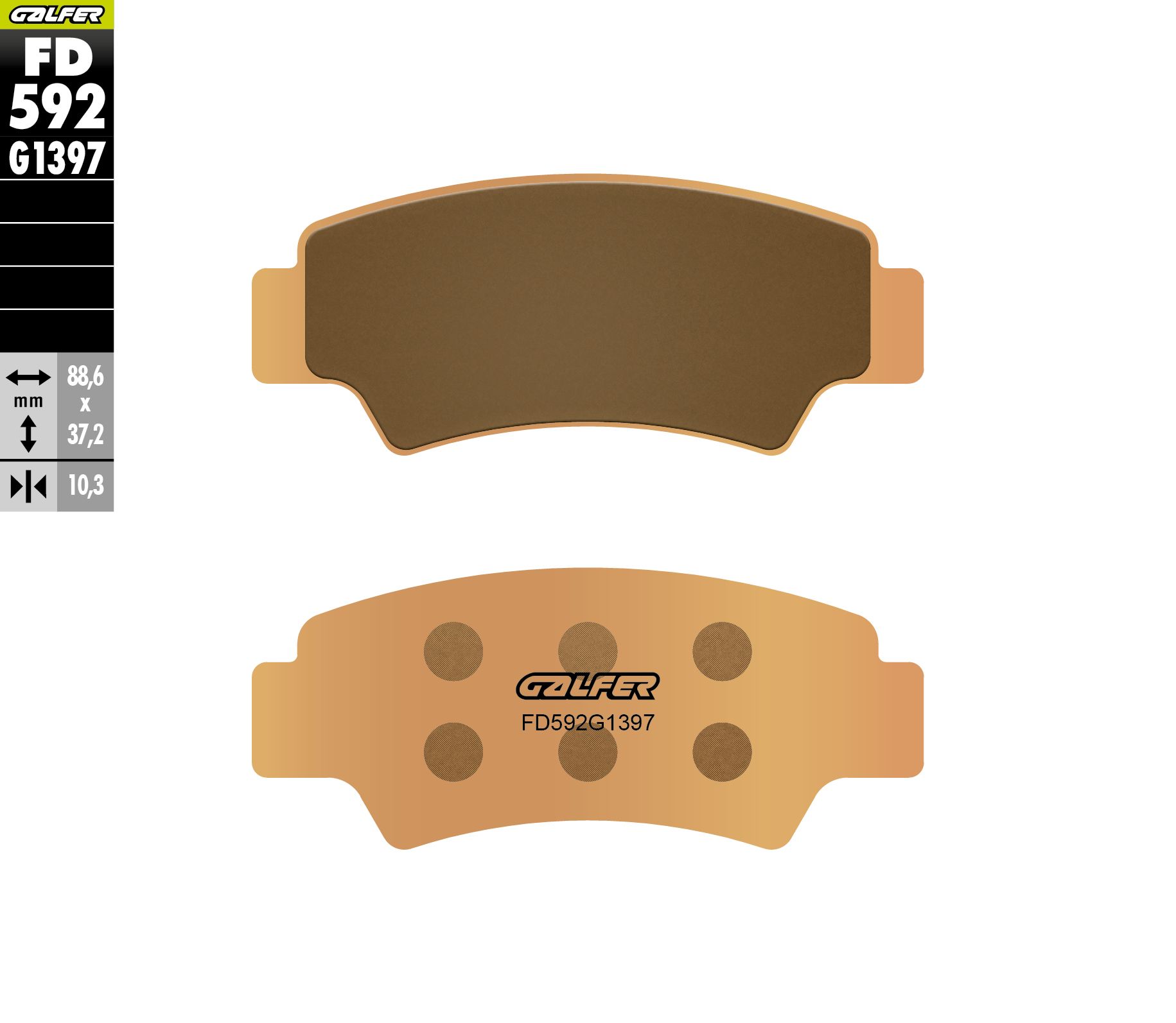GALFER brake pads sintered metal (gold) SINTER QUADS CF MOTO UFORCE; CFORCE; CFORCE S