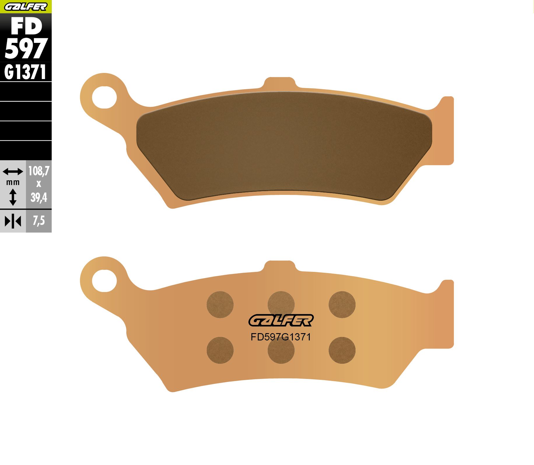 GALFER brake pads KH781 sintered metal (gold) SINTER STREET BMW R1300GS '23-'26 REAR