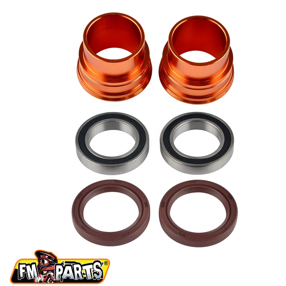 FM-PARTS ložiska přední kola s těsnícími prvky a rukávy - KTM / HUSQVARNA 03-15 (osa 22mm) barva černá (FM-PARTS ložiska přední kola s těsnícími)