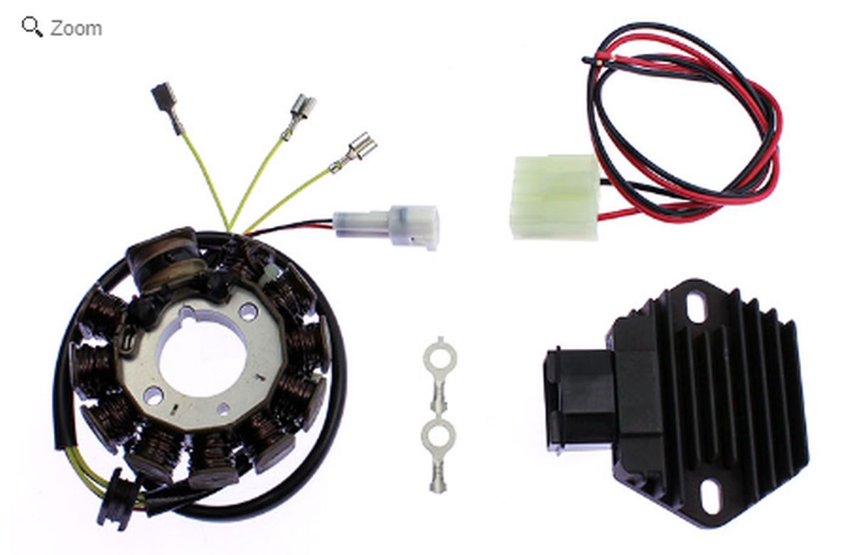ELECTREX vinutí alternátoru (stator) + regulátor napětí HIGH POWER (250W, 3 fáze) KTM EXC400/450/520/525/530, SX400/450/520