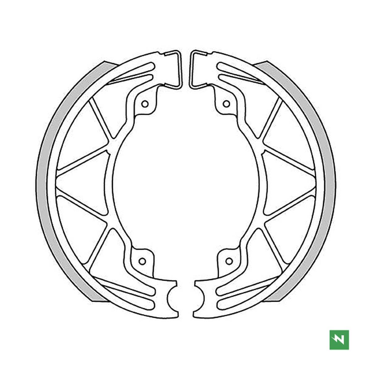NEWFREN brzdové čelisti - pakny APRILIA SCARABEO 50/100 04-12, SR 125/150 99, DERBI BOULEVARD, PIAGGIO FLY 50/125, LIBERTY 50/125 (140X25mm)