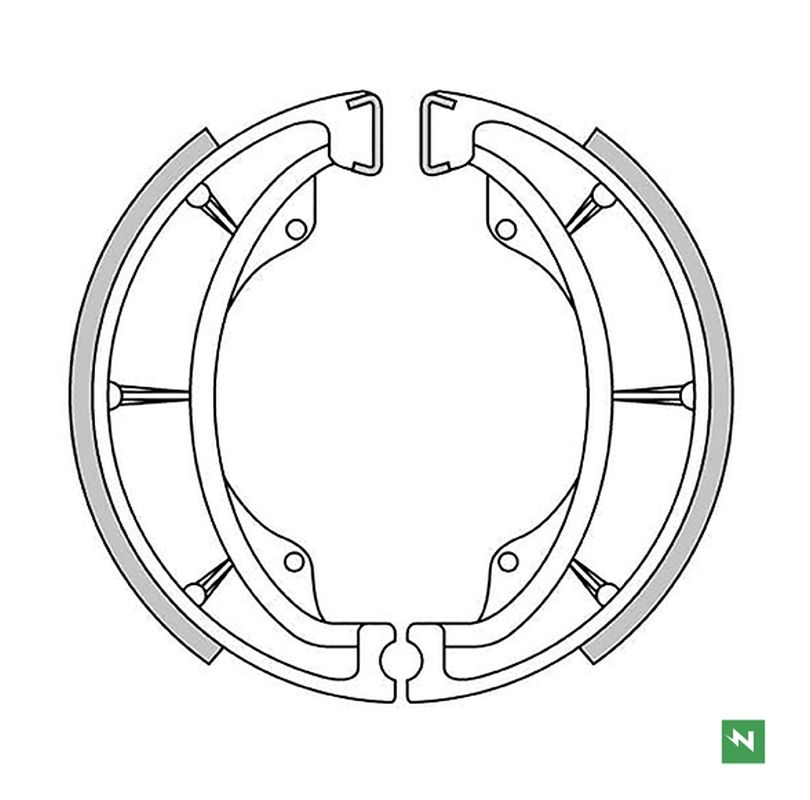 NEWFREN brzdové čelisti zadní KAWASAKI KLR 600 84-94, KX 500/250 82-86, KX 125 74-80, KH 125 82-98, BN 125 ELIMINATOR 00-07, AR 125 82-94, SUZUKI EN 125 05-09, GN 125 82-05, GN 250 85-97, GZ 125 98-11, RM 500 83-86, VL 125 0