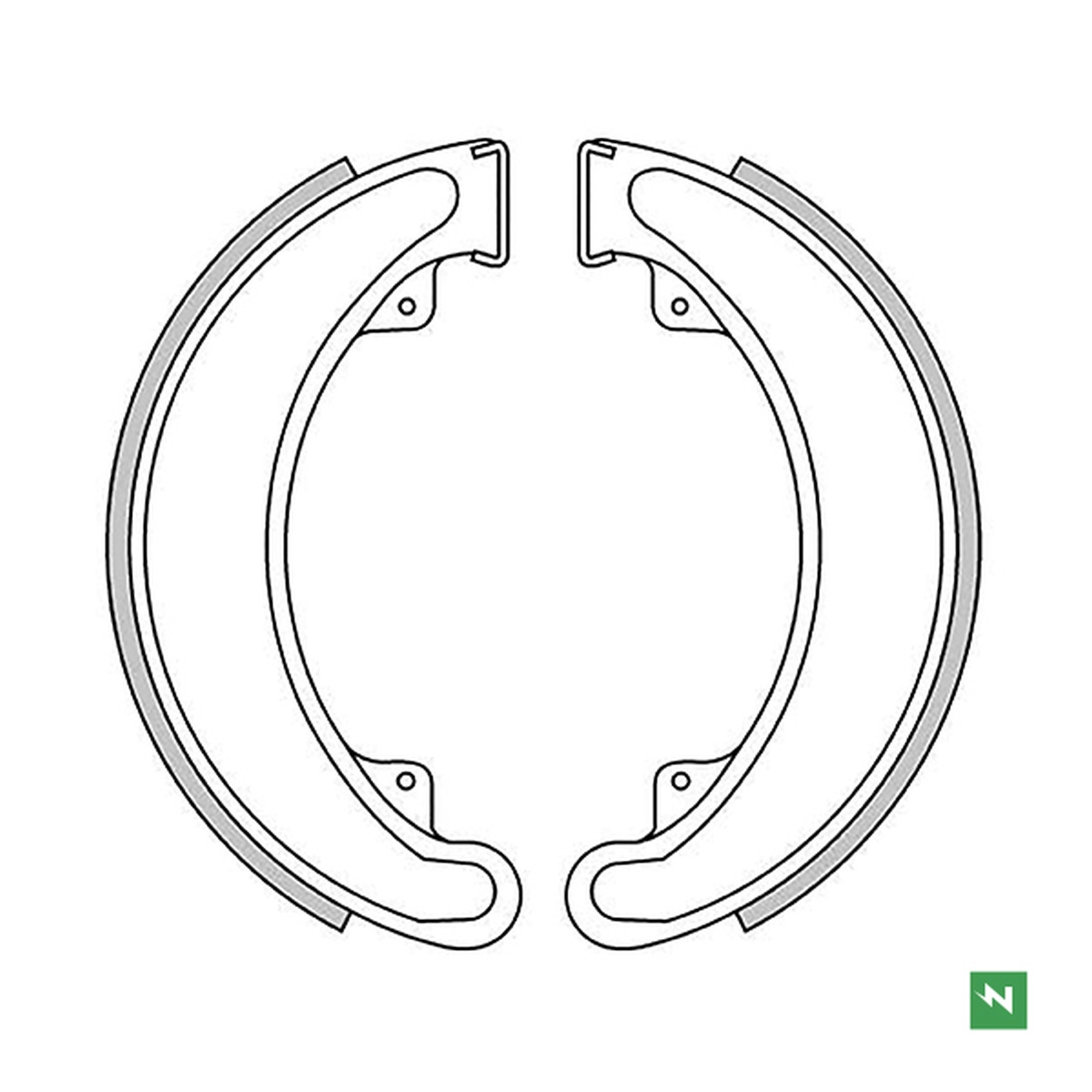NEWFREN brzdové čelisti - pakny HONDA CB 250/360/400 73-79, ATC 250 85-88, TRX 250/300 85-00 zadní (160X30mm)