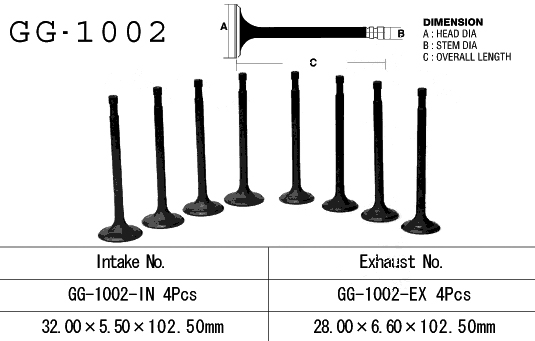 Intake valve VESRAH GG-1002-IN