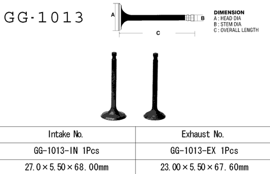 Intake valve VESRAH GG-1013-IN