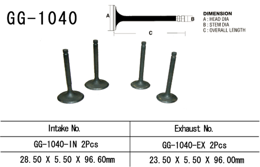 Intake valve VESRAH GG-1040-IN