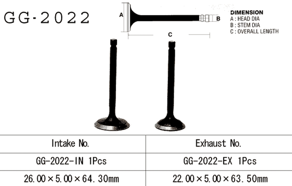 Intake valve VESRAH GG-2022-IN