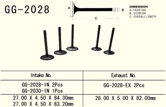 Intake valve VESRAH GG-2028-IN