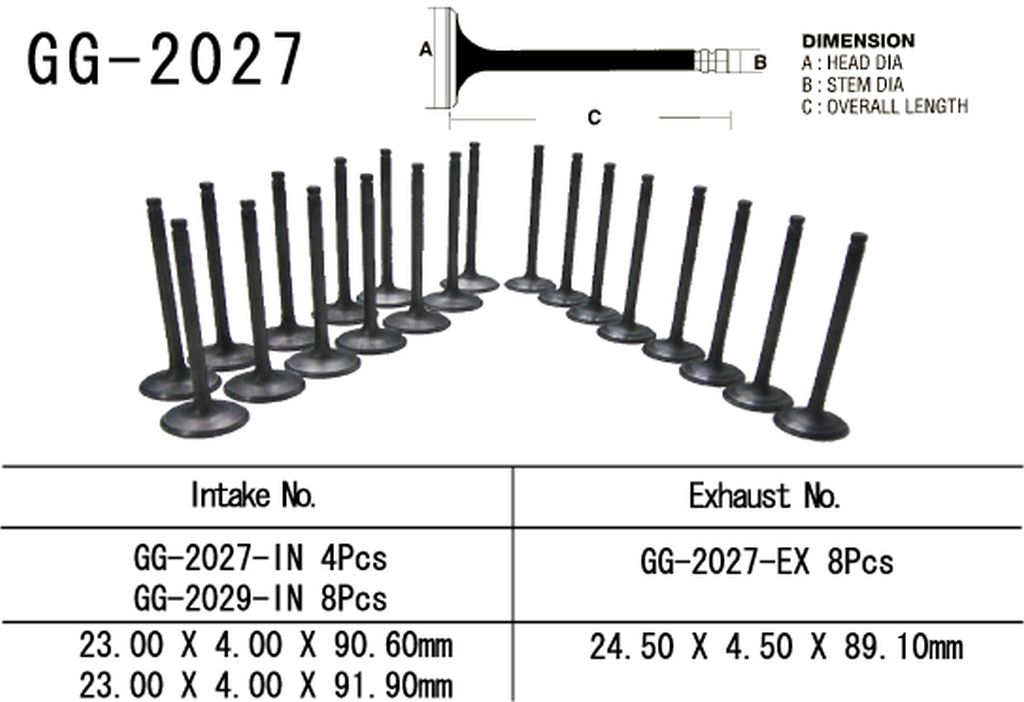 Intake valve VESRAH GG-2029-IN