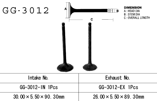 Intake valve VESRAH GG-3012-IN