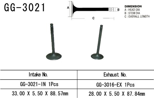 Intake valve VESRAH GG-3021-IN