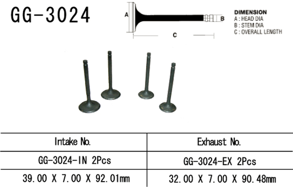 Intake valve VESRAH GG-3024-IN