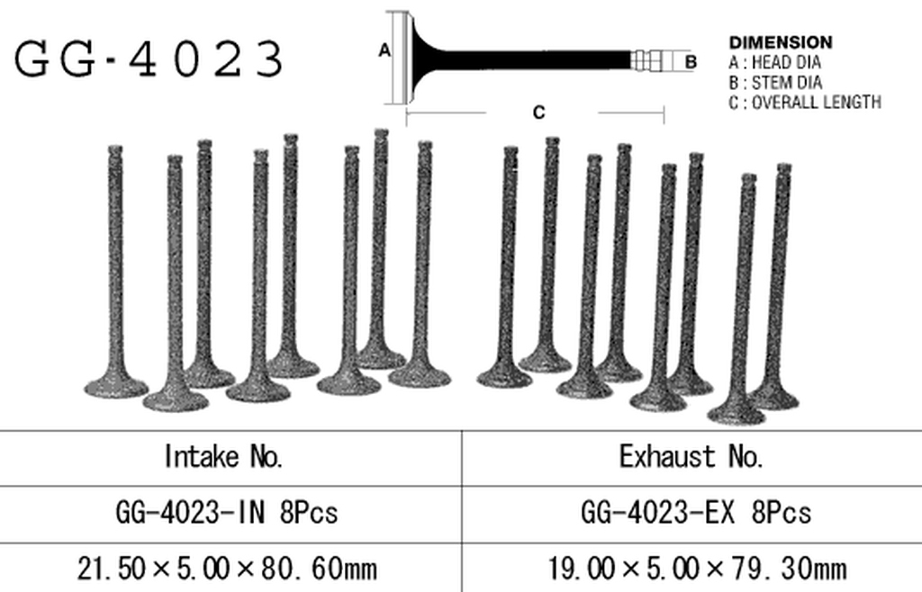 Intake valve VESRAH GG-4023-IN
