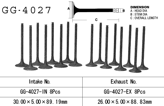 Intake valve VESRAH GG-4027-IN
