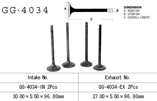 Intake valve VESRAH GG-4034-IN