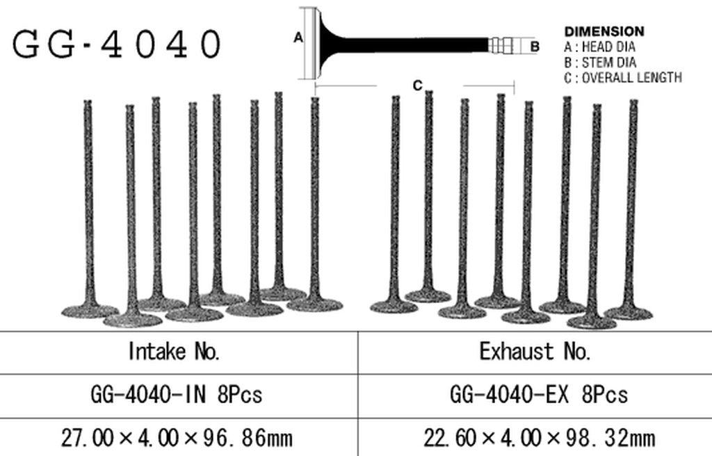 Intake valve VESRAH GG-4040-IN