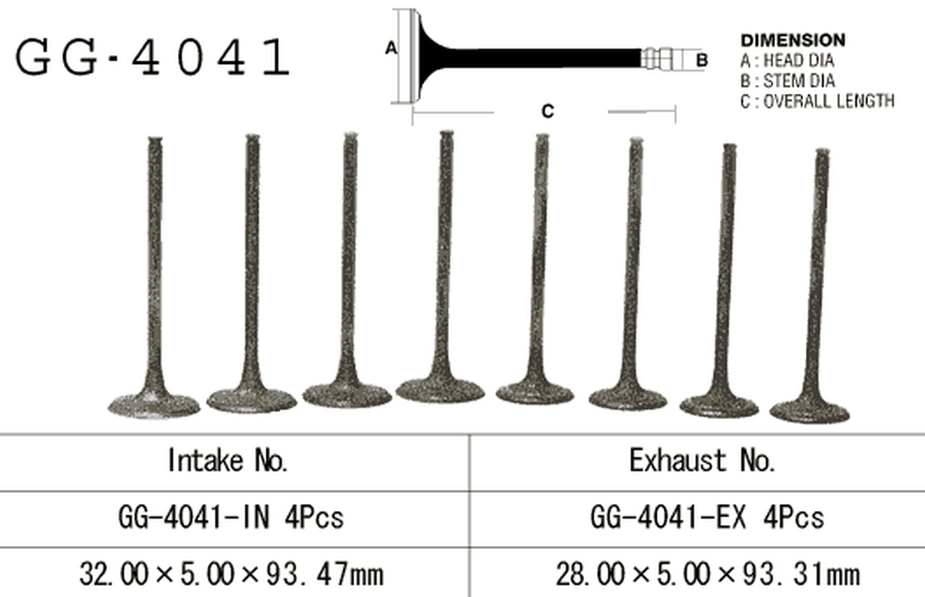 Intake valve VESRAH GG-4041-IN