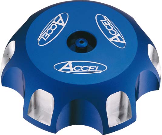 ACCEL víčko palivové nádrže YAMAHA YZ 85/125/250 02-18, YZF 250/450 03-13, WR 250F 03-13, WR 450F 03-15, KAWASAKI KXF 250/450 06-18 barva světle modrá