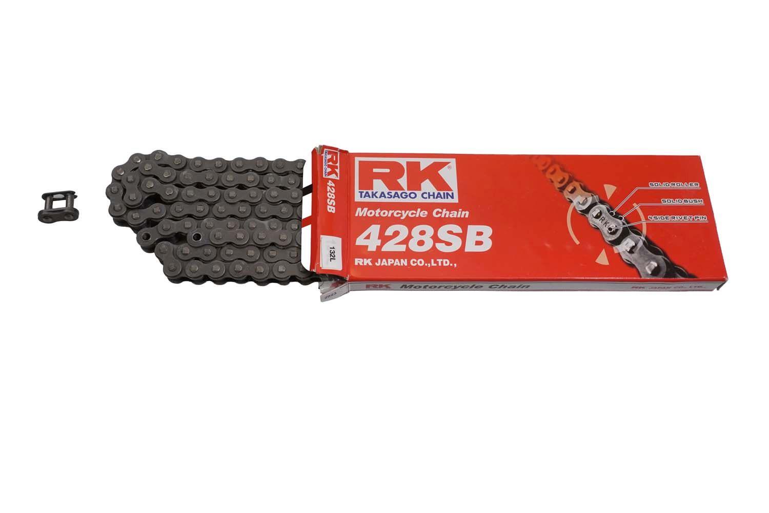 RK hnací řetěz 428SB-132 spona (CL) v sadě barva STANDARD (objem: do 135 ccm) (19,1 KN)