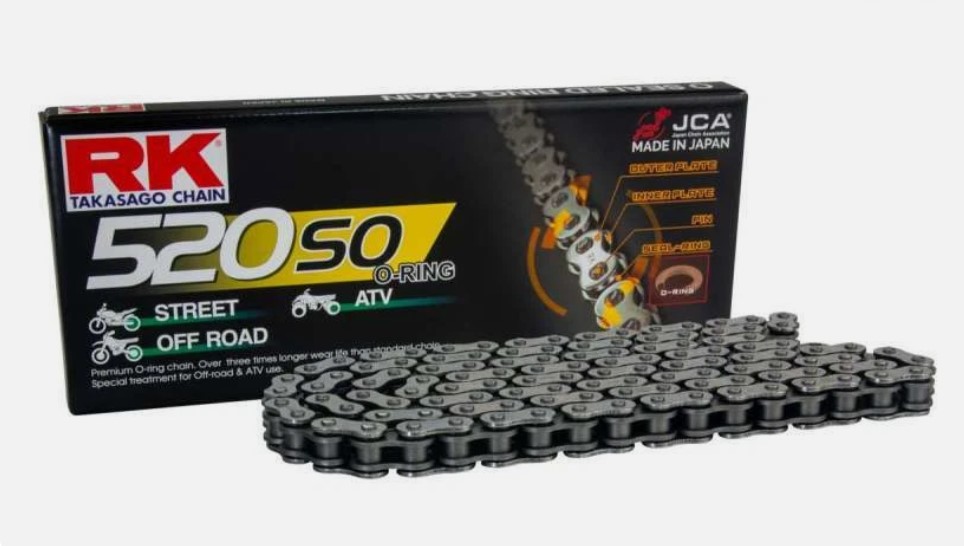 RK drive chain 520SO-110 (O-ring) rivet link (CLF) set colour STANDARD (engine up to 400 ccm)