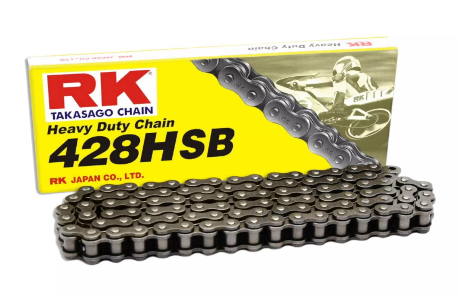 RK hnací řetěz 428HSB-140 spona (CL) v sadě barva STANDARD (objem: do 200 ccm) (24,2 KN)