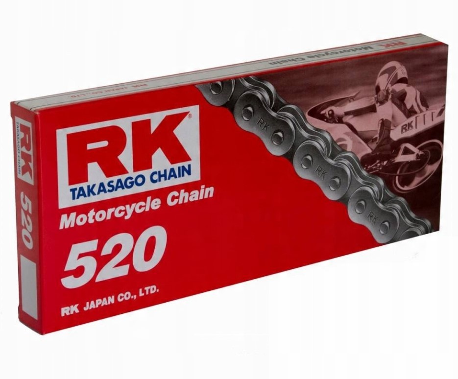 RK hnací řetěz 520-120 spona (CL) v sadě barva STANDARD (objem: do 250 ccm) (29,4 KN)