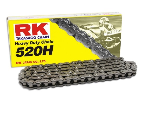 RK hnací řetěz 520H-120 spona (CL) v sadě barva STANDARD (objem: do 250 ccm) (34,3 KN)
