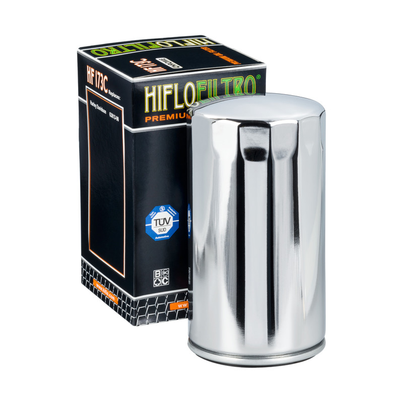 HIFLO olejový filtr HF 173C HARLEY-DAVIDSON EVO chromovaný (20)