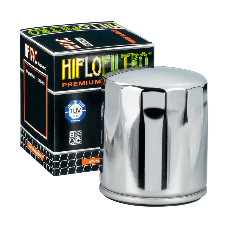 HIFLO olejový filtr HF 174C HARLEY-DAVIDSON V-ROD chromovaný (50)