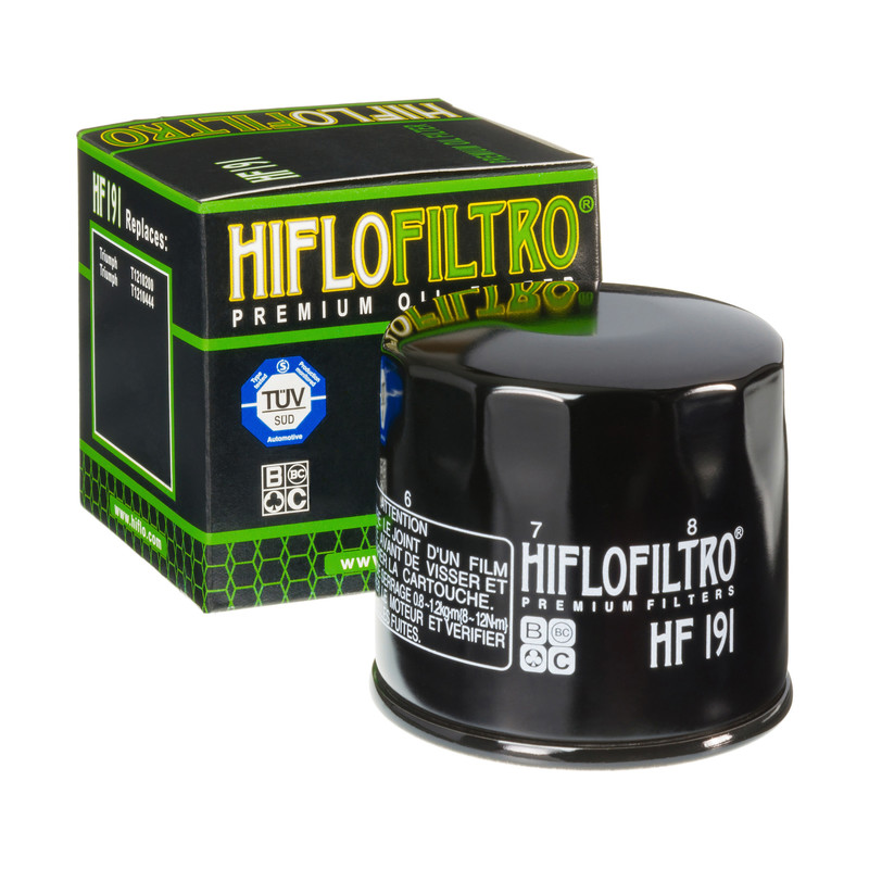 HIFLO olejový filtr HF 191 TRIUMPH BONNEVILLE 800 01-04, DAYTONA 955 99-04, SPEED TRIPLE / SPRINT 955 01-04, TIGER 955 01-04, BENELLI BN 302 15-20, TRK 502 17-23, LEONCIO 500 16-23, BN 600 14-16 (T1210200; 260146090010) (50)