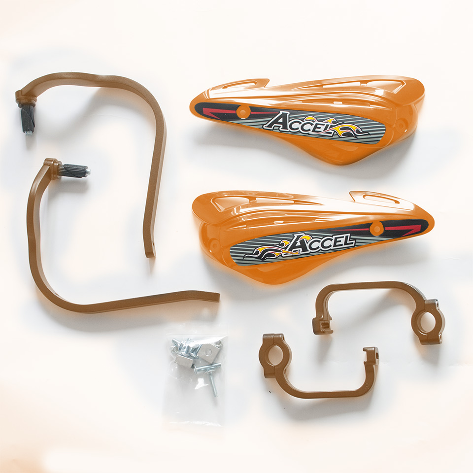 Levně ACCEL chrániče páček s alu upevněním STRONG (22+28mm) dvoubodové upevnění (ALU-oranžová, PLASTIK-oranžová) (ACCEL chrániče páček s alu upevněním)