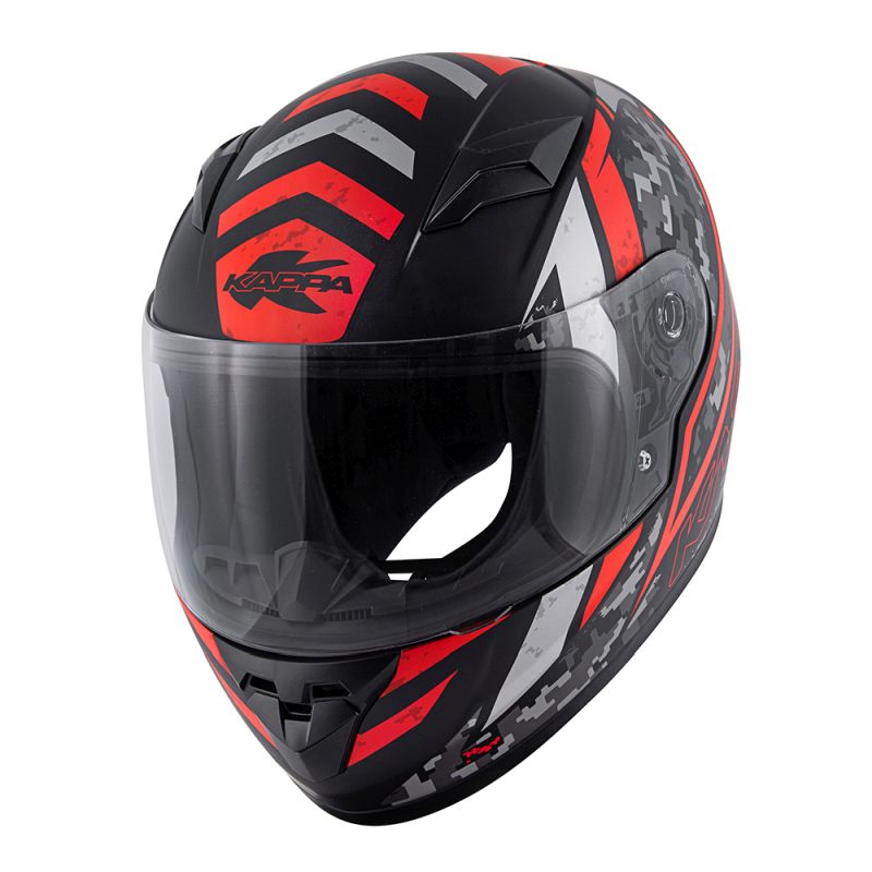 KAPPA přilba KJ04 EVO PROX JUNIOR integrální FULLFACE barva černá/červená fluo MATT velikost 50 / M (homologace ECE 22R06)