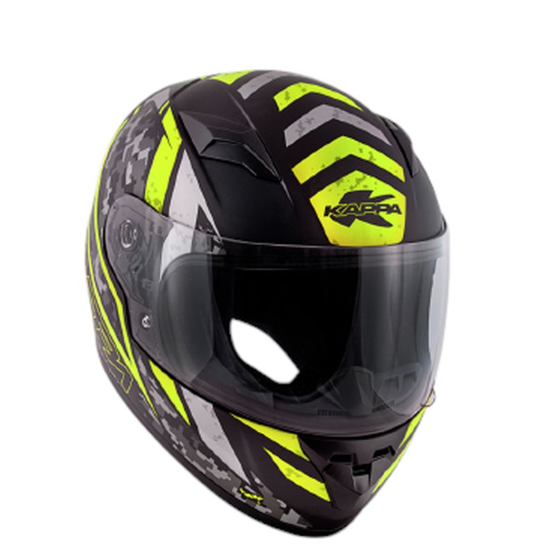 KAPPA přilba KJ04 EVO PROX JUNIOR integrální FULLFACE barva černá/žlutá fluo MATT velikost 50 / M (homologace ECE 22R06)