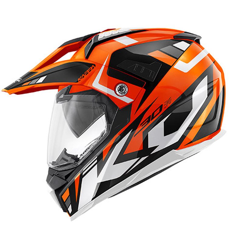 KAPPA helmet KV30 EVO GRAYER DUAL OFF ROAD with visor and peak color orange/black size XS/54 (homologation ECE 22R06)