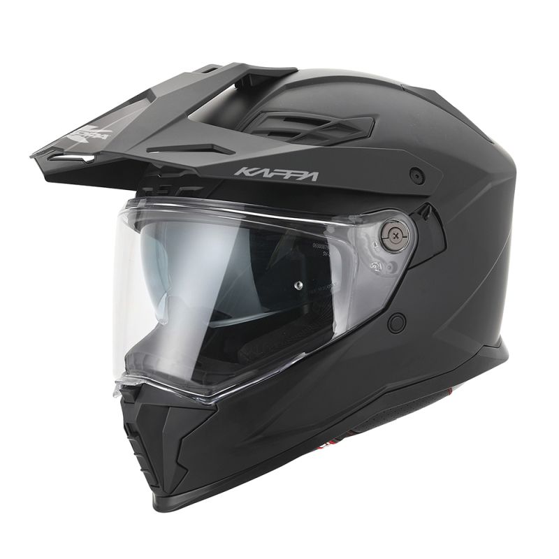 KAPPA helmet KV33 SOLID ENDURO DUAL OFF ROAD with visor and peak color black MATT size 54 / XS (homologation ECE 22R06)