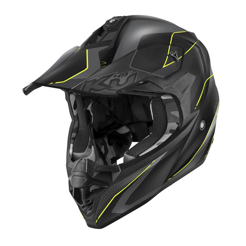 KAPPA přilba KV49 EVO CHASER CROSS barva černá šedá žlutá fluo MATT rozměr 63 / XXL (homologace ECE 22R06)