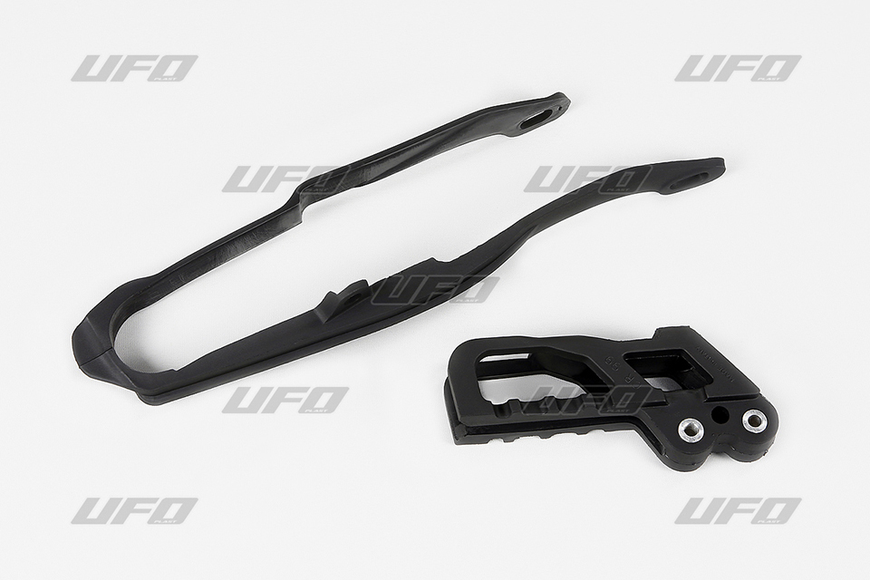 UFO komplet kluzák (HO03671001) + vodič (HO03660001) řetězu HONDA CR 125 / 250 00-04, CRF 250 R / X 04, CRF 450R 02-04 barva černá