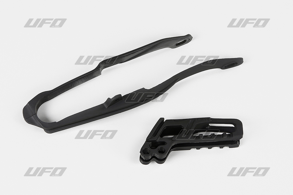 UFO komplet kluzák (HO03671001) + vodič (HO03691001) řetězu HONDA CR 125 / 250 05-06, CRF 250 R / X 05-06, CRF 450 R / X 05-06 barva černá