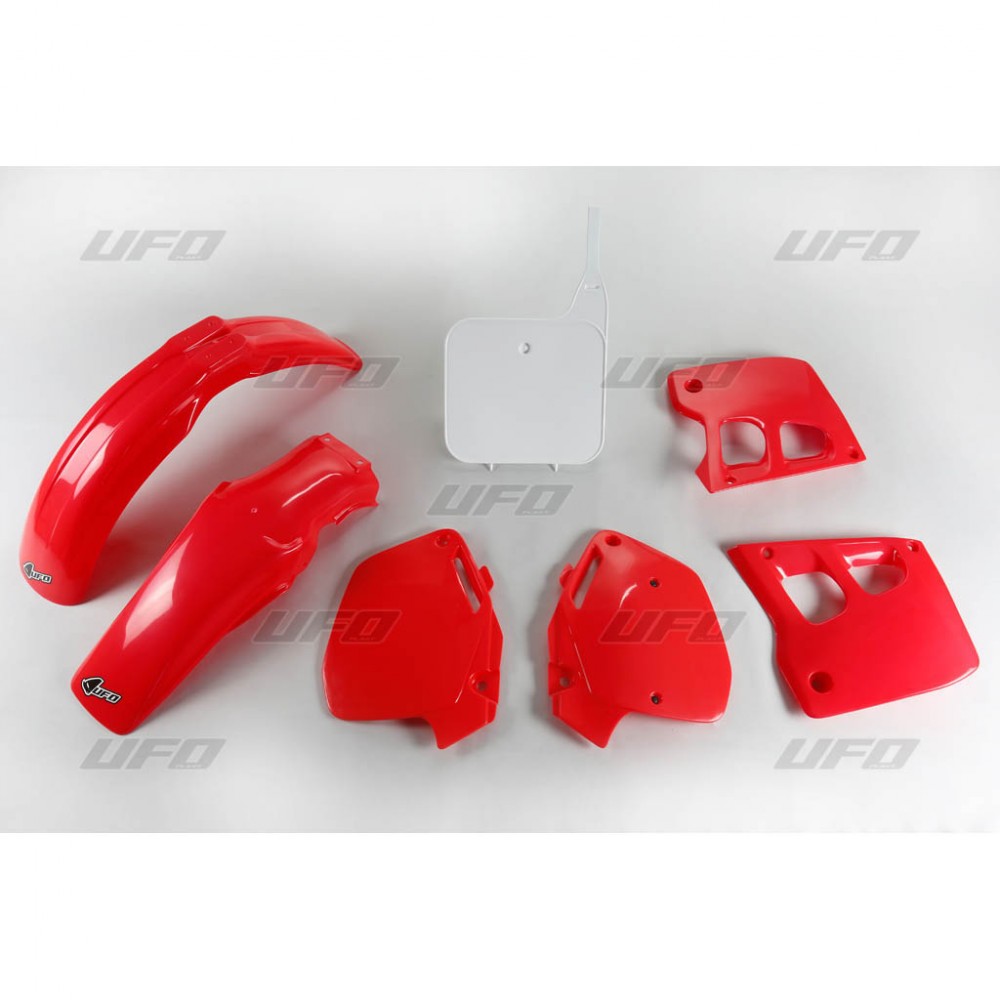 UFO kompletní sada plastů HONDA CR 125 91-92, CR 250 90-91, barva OEM 92 (červená/bílá) (HO097E999W)