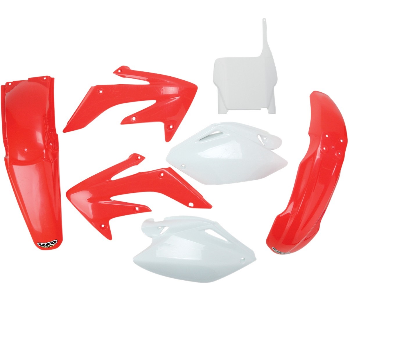 UFO kompletní sada plastů HONDA CRF 250R 04-05 barva OEM (červená/bílá) (HO104E999)
