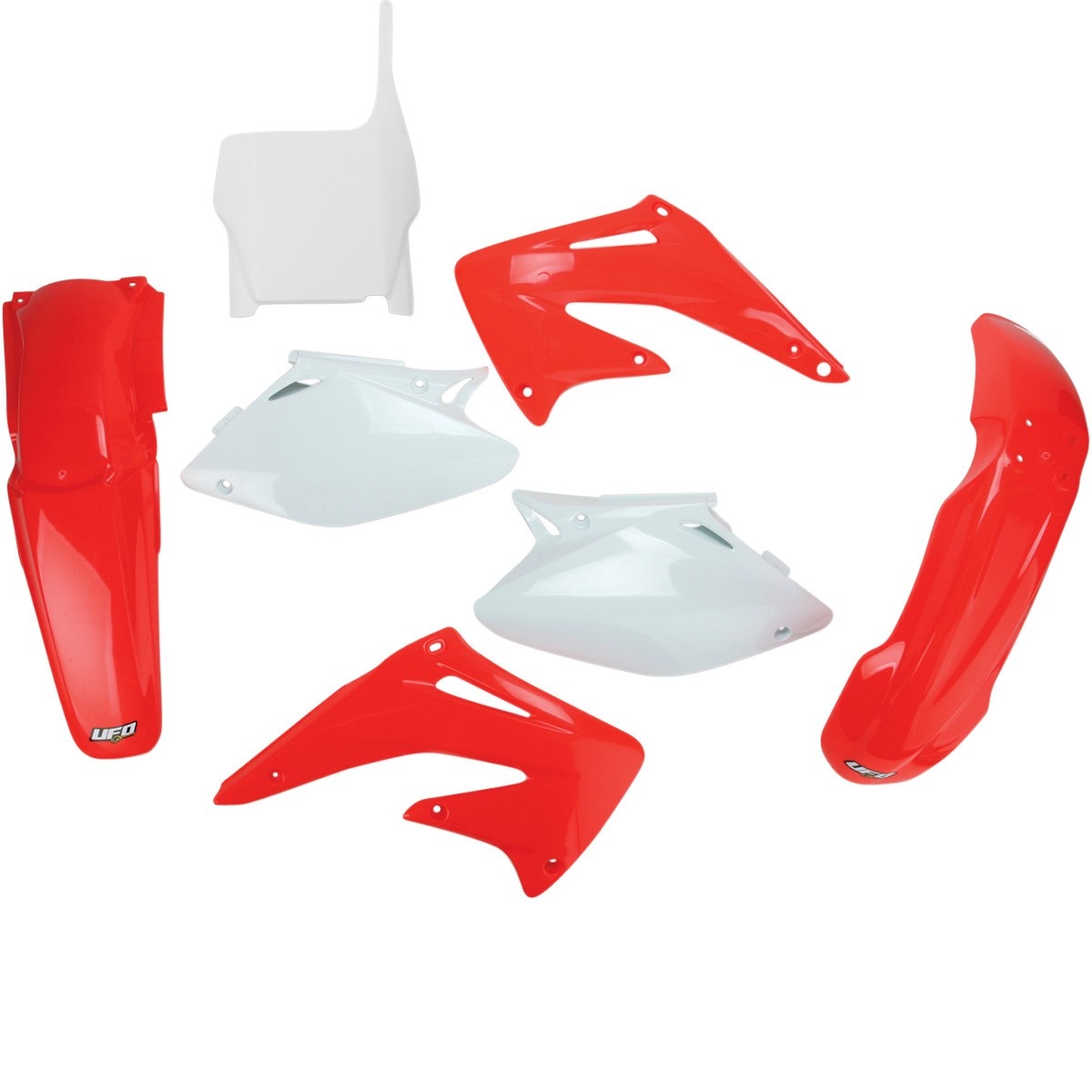 UFO kompletní sada plastů HONDA CRF 450 R 04 barva OEM (červená/bílá) (HO107E999)