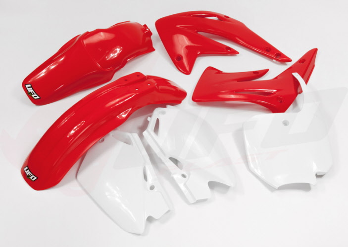 UFO kompletní sada plastů HONDA CR 85 03-17 barva OEM (červená/bílá) (HO109E999)